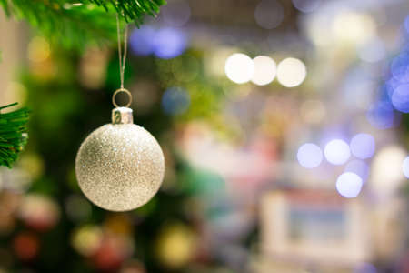 beautiful Blurred Christmas  tree and festive bokeh lighting, blurred holiday backgroundの写真素材