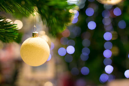 beautiful Blurred Christmas  tree and festive bokeh lighting, blurred holiday backgroundの写真素材
