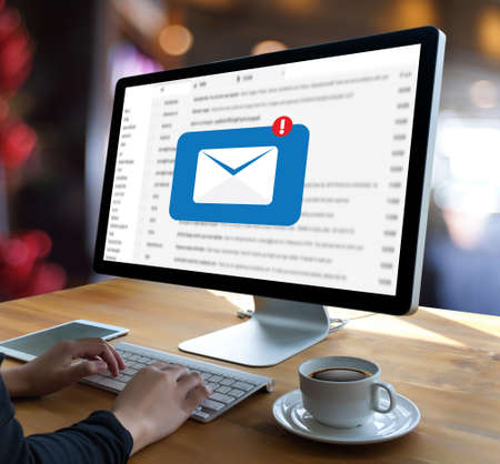 Mail Communication Connection message to mailing contacts phone Global Letters Conceptの写真素材