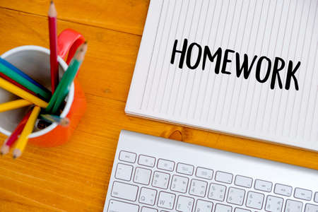 book top view Conceptual of homewor School notebookの写真素材