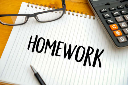 book top view Conceptual of homewor School notebookの写真素材