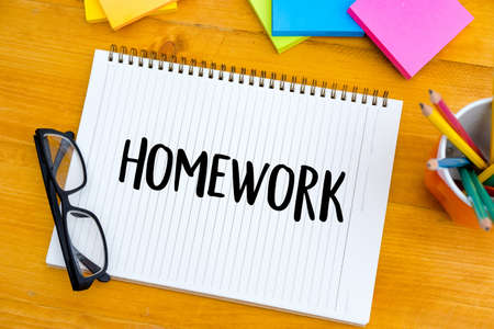 book top view Conceptual of homewor School notebookの写真素材
