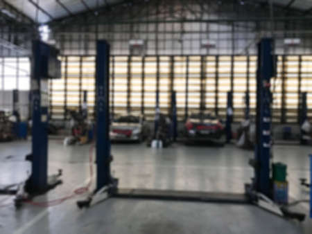 car repair center auto  repair service station blurred backgroundの写真素材