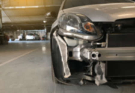 Car repair center auto repair service station blurred backgroundの写真素材