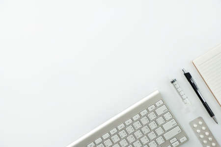 Good health  Medical equipment isolated on white medicine instruments conceptの写真素材