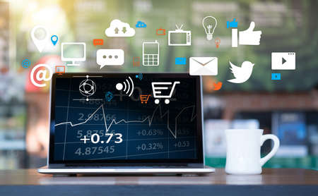 Networking chat Communication Online Social media social networkの写真素材