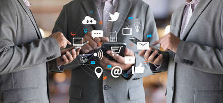 Networking chat Communication Online Social media social networkの写真素材