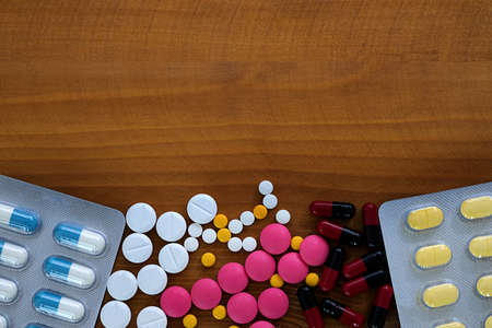 Drug Pharmacy prohibited substances medicine Packaging of tabletsの写真素材