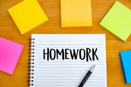 book top view Conceptual of homewor School notebookの写真素材
