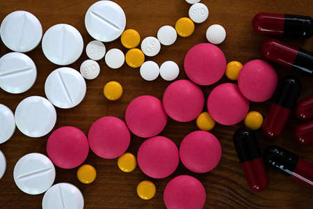Drug Pharmacy prohibited substances medicine Packaging of tabletsの写真素材