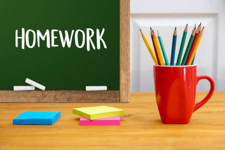 book top view Conceptual of homewor School notebookの写真素材