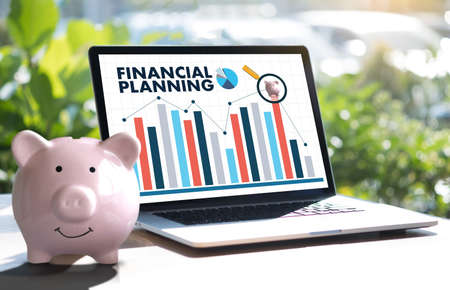 financial planning Retirement planning woman and man at retirement  with consultant or adviserの写真素材