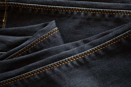 Closeup of Denim texture of denim Jeans and stitch for vintageの写真素材