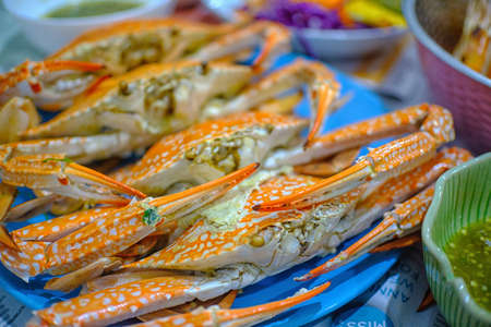 Close up of delicious grilled seafoodの写真素材