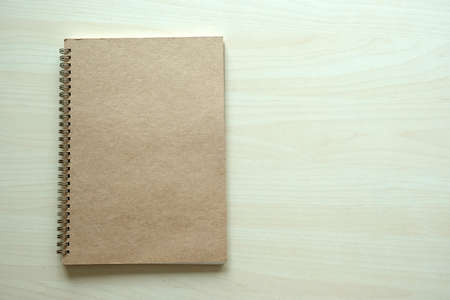 office supplies. brown blank note book and School notebookの写真素材
