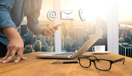 CONTACT US (Customer Support Hotline people CONNECT )の写真素材