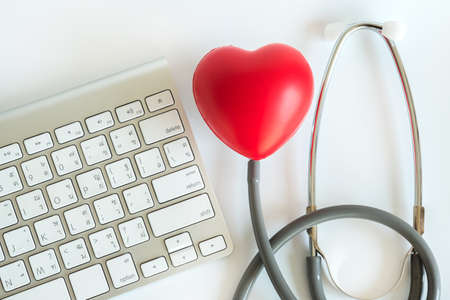 Red heart and a stethoscope Medical Equipment Healthcare medical insurance