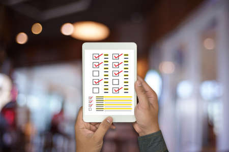 businessman SURVEY and Results Analysis Discovery Conceptの写真素材