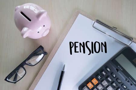 Positive  pension Happiness money saving for Retirement financialの写真素材