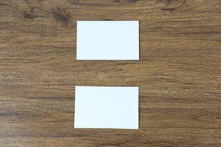 Mockup Business card top view Template for branding identityの写真素材