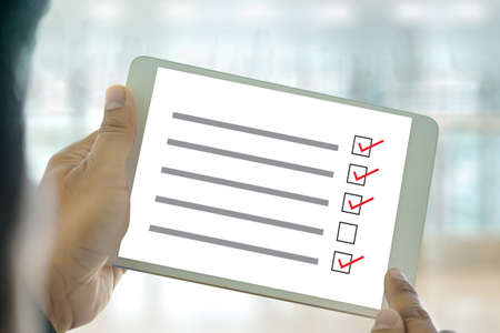 businessman SURVEY and Results Analysis Discovery Conceptの写真素材