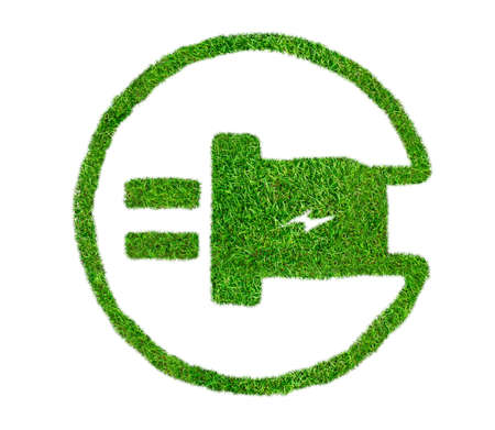 green electric car energy in transportation electric conceptの写真素材