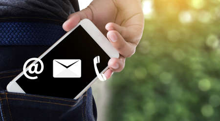 CONTACT US (Customer Support Hotline people CONNECT )の写真素材