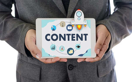 CONTENT marketing Data Blogging Media Publication Information Vision Content Conceptの写真素材