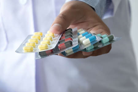 health care  holding at drugstore Pack birth control pills pharmacy drugstore