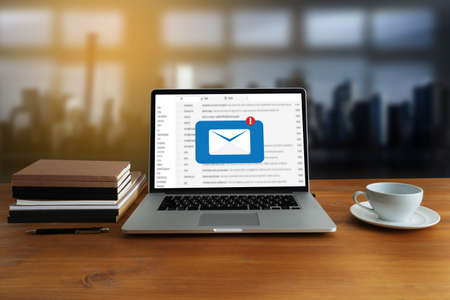 Mail Communication Connection message to mailing contacts phone Global Letters Conceptの写真素材
