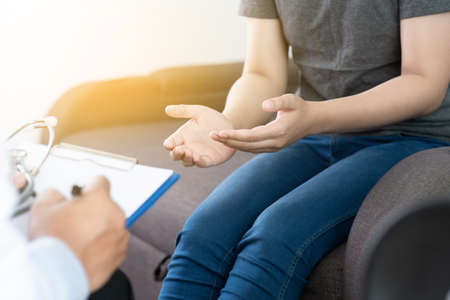 Patient consulting a doctor. Medicine and health care conceptの写真素材