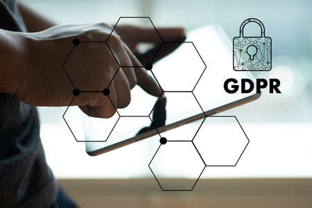 GDPR. Data Protection Regulation IT technologist Data Security system Shield Protection