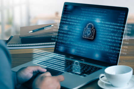 CYBER SECURITY Business technology secure Firewall Antivirus Alert Protection Security and Cyber...