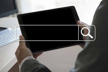 ICT(Information Communication Technology) businessman using Searching Browsing Internet internet of things (IoT)の写真素材