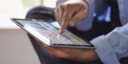 work hard Data Analytics Statistics Information Business Technologyの写真素材