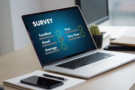 businessman SURVEY and Results Analysis Discovery Conceptの写真素材