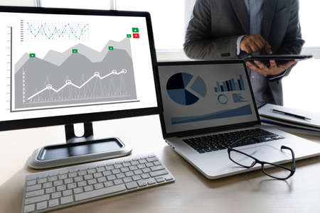Businessman working on an analyzing project