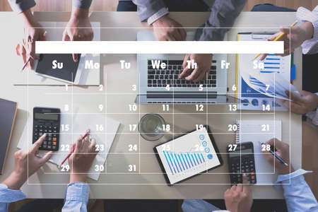 Agenda Activity on conputer Business man Making Agenda Information Calendar Events and Meeting Organizerの写真素材