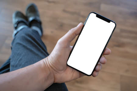 Close up man hands using smart phone Technology and phone technology trends