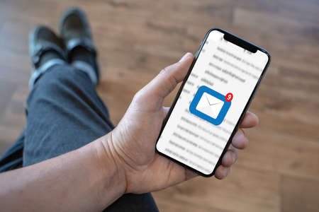 Mail Communication Connection message to mailing contacts phone Global Letters Concept
