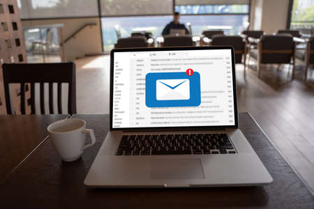 Mail Communication Connection message to mailing contacts phone Global Letters Conceptの写真素材