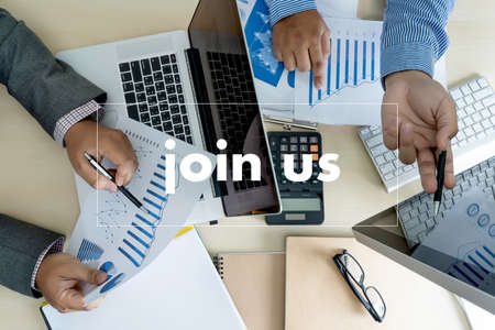 join us concept Businessman working at office JOIN OUR TEAMの写真素材