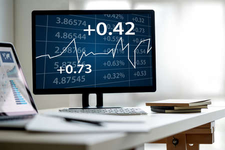 man business analytics and financial Business finances and accounting concept.の写真素材