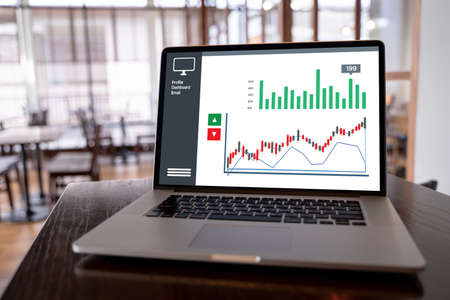 Customer Marketing Sales Dashboard Graphics Concept Business Man Sales Increase Revenue Sharesの写真素材