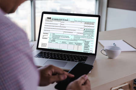 Time for Taxes Planning Money Financial Accounting Taxation Businessman Tax Economy Refund Moneyの写真素材