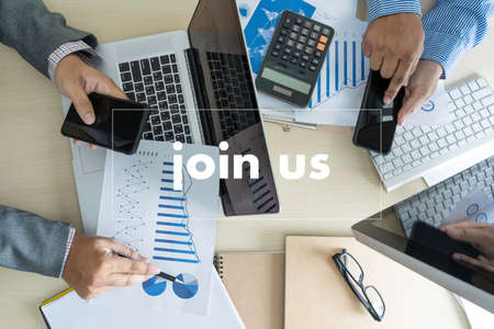 join us concept Businessman working at office JOIN OUR TEAMの写真素材