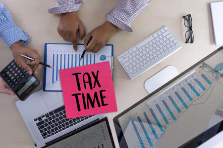 Time for Taxes Planning Money Financial Accounting Taxation Businessman Tax Economy Refund Moneyの写真素材
