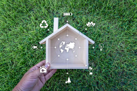 energy rating chart Eco man energy efficiency scale imageの写真素材