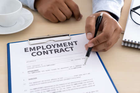 Employment contract signing job deal Recruitment conceptの写真素材