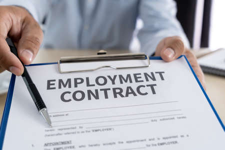 Employment contract signing job deal Recruitment concept